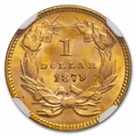 1879 $1 Indian Head Gold MS-64 NGC